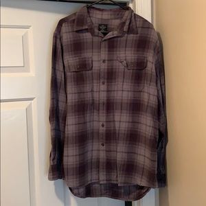 Grey and purple button down long sleeve polo